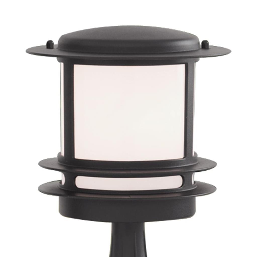 Searchlight Stroud Bollard - Black Metal & White Polycarbonate, IP44 1264