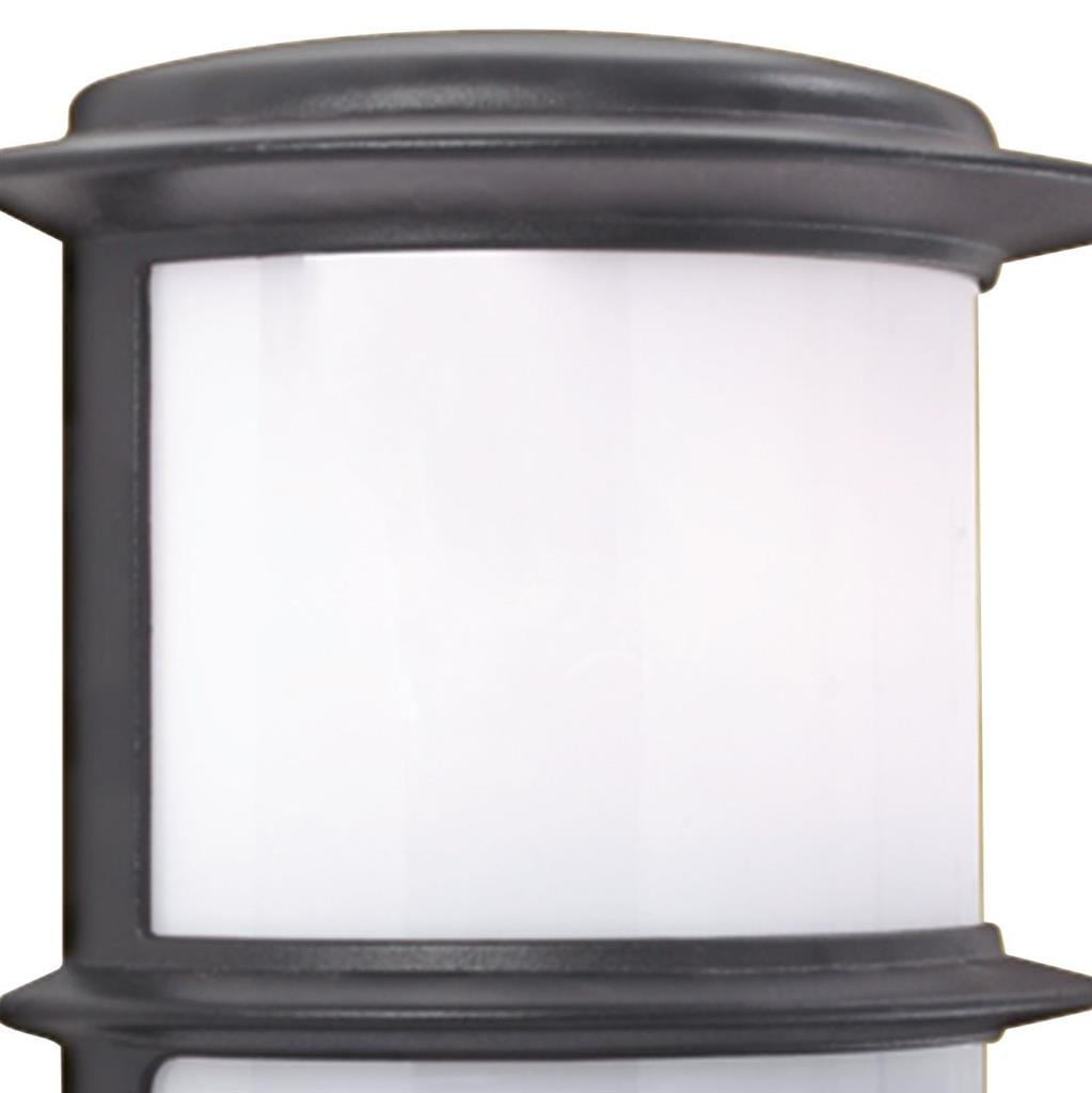 Searchlight Stroud Wall Light- Black Metal & White Polycarbonate, IP44 1812