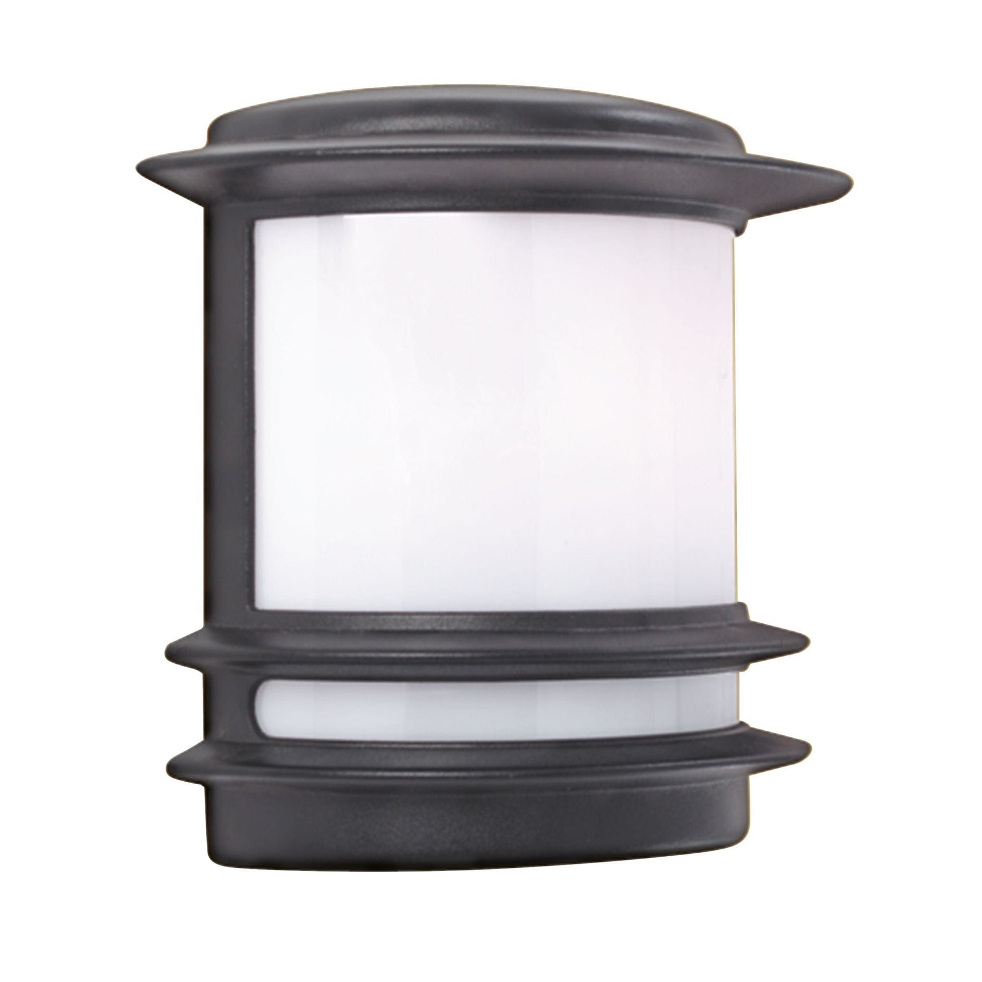 Searchlight Stroud Wall Light- Black Metal & White Polycarbonate, IP44 1812