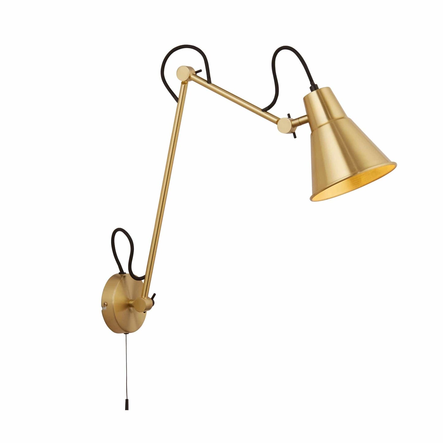 Searchlight Swing Arm Wall Light - Brass Metal 7403PB