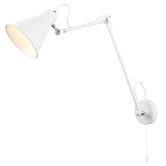 Searchlight Swing Arm Wall Light - White 7403WH