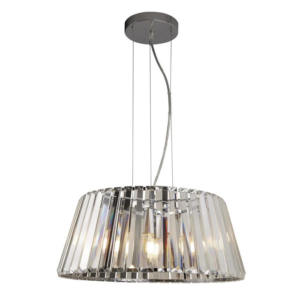 Searchlight Tiara 5Lt Pendant to Semi-Flush - Chrome Metal & Clear Glass 2895-5CC