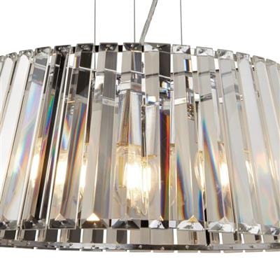 Searchlight Tiara 5Lt Pendant to Semi-Flush - Chrome Metal & Clear Glass 2895-5CC