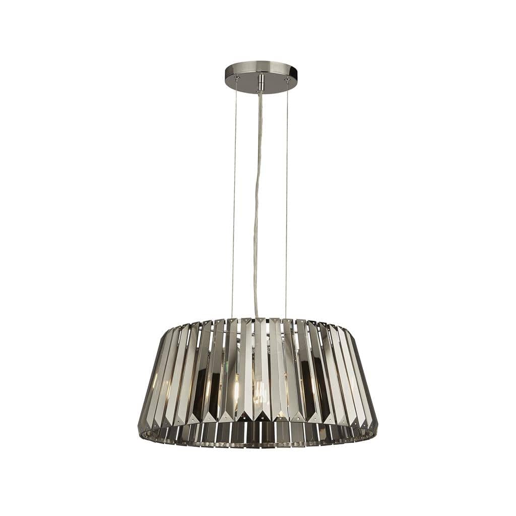 Searchlight Tiara 5Lt Pendant to Semi-Flush- Chrome Metal & Smoked Glass 2895-5SM