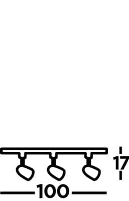 Searchlight Track & Spot Pack- 3 Silver Heads, 1m Track, 2 Way Connector 51018SS