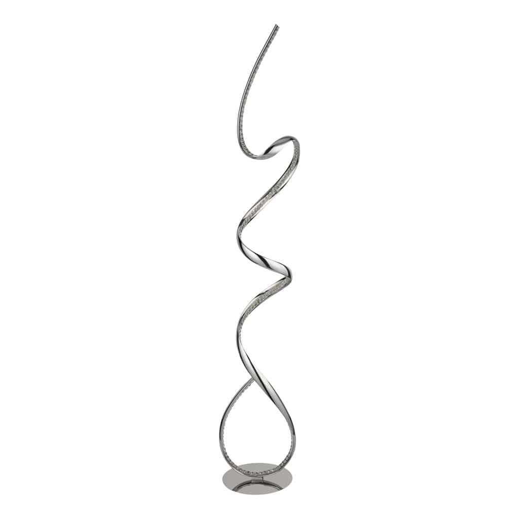 Searchlight Twirls LED Floor Lamp - Chrome & Clear Crystal 9219CC