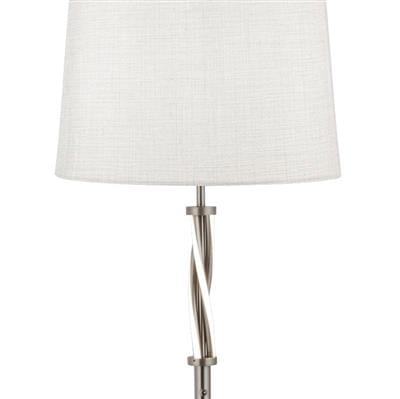 Searchlight Vegas Floor Lamp - Satin Silver & White Shade 7565SS