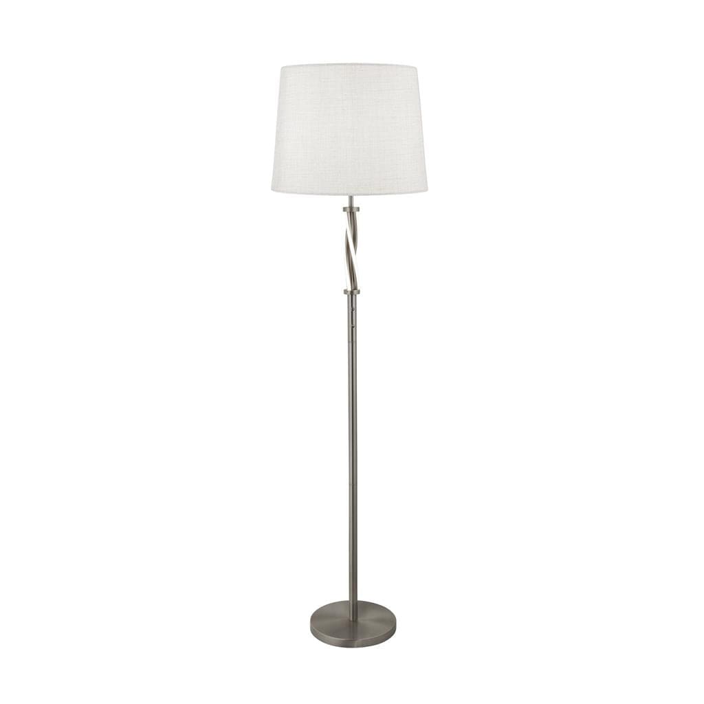 Searchlight Vegas Floor Lamp - Satin Silver & White Shade 7565SS