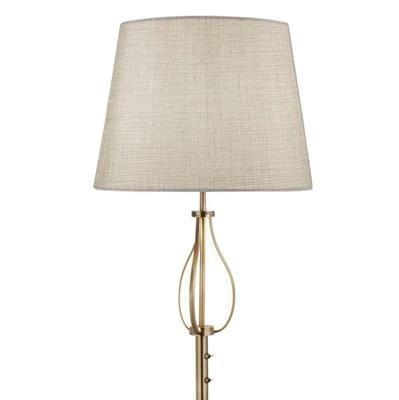 Searchlight Vegas Floor Light- Antique Brass Metal & Cream Hessian Shade 7485AB