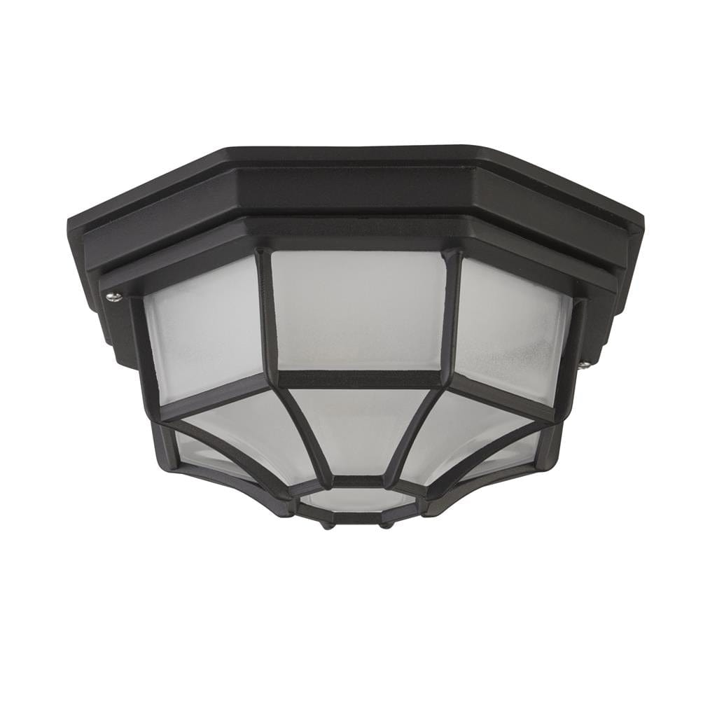 Searchlight Vermont Outdoor Wall/Ceiling Light - Black Metal & Glass 2942BK