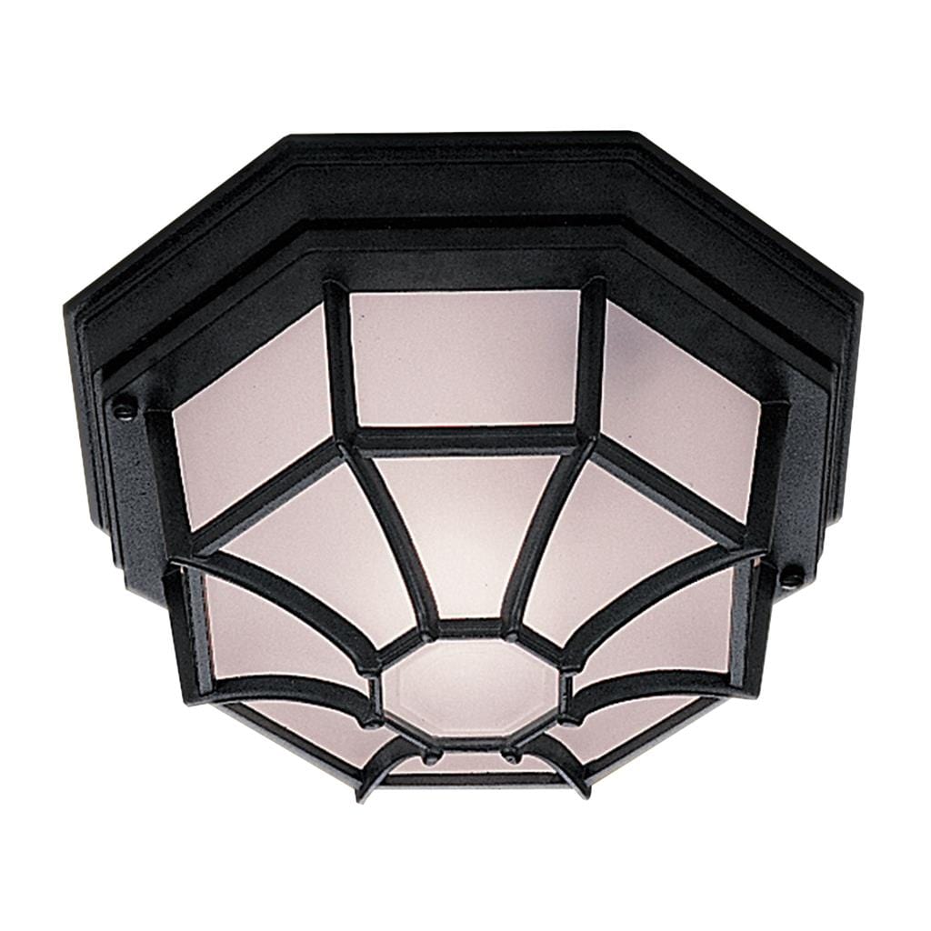 Searchlight Vermont Outdoor Wall/Ceiling Light - Black Metal & Glass 2942BK