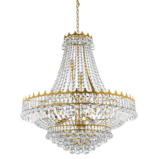 Searchlight Versailles  13Lt Chandelier  - Gold Metal & Crystal 9112-82GO