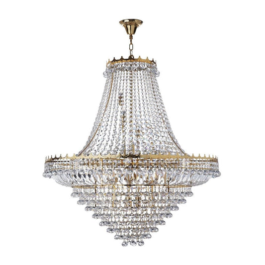 Searchlight Versailles  19Lt Chandelier  - Gold Metal & Crystal 9112-102GO