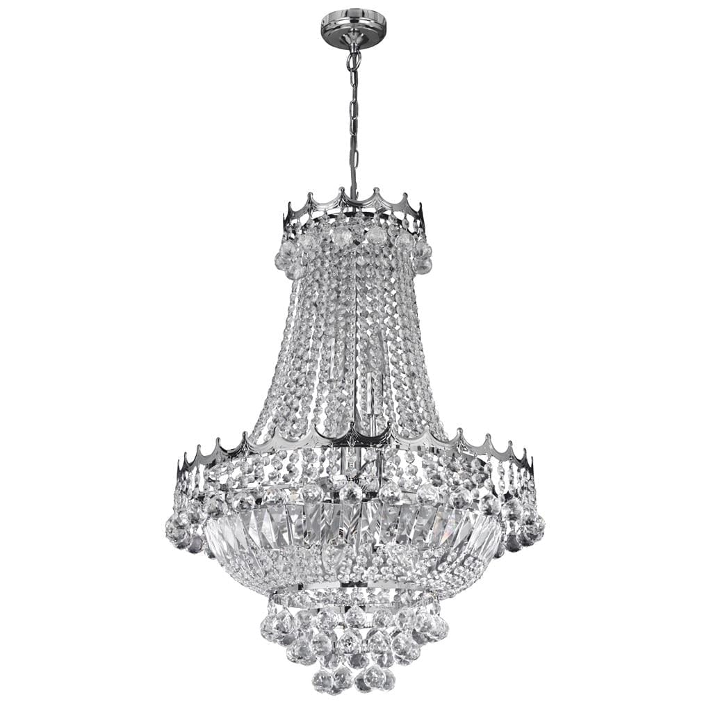 Searchlight Versailles  9Lt Chandelier  - Chrome Metal & Crystal 9112-52CC