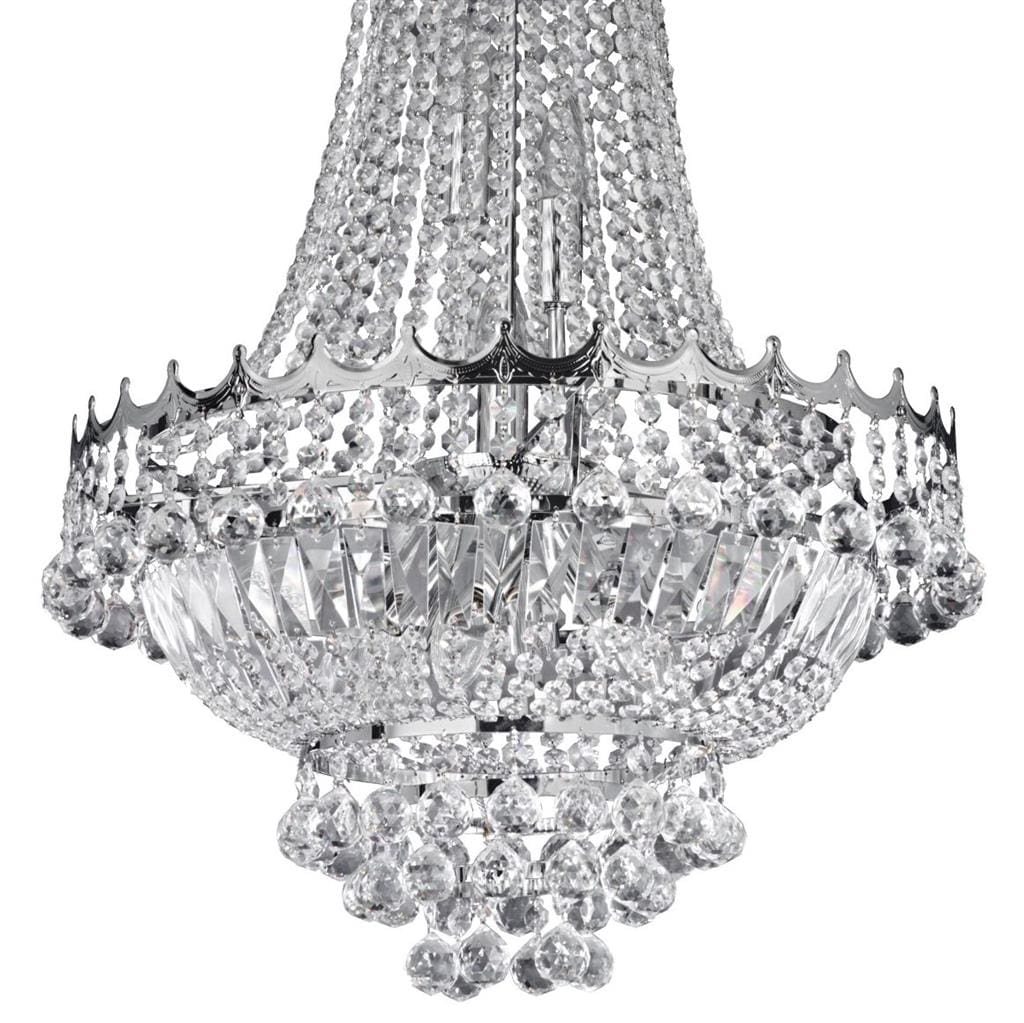 Searchlight Versailles  9Lt Chandelier  - Chrome Metal & Crystal 9112-52CC