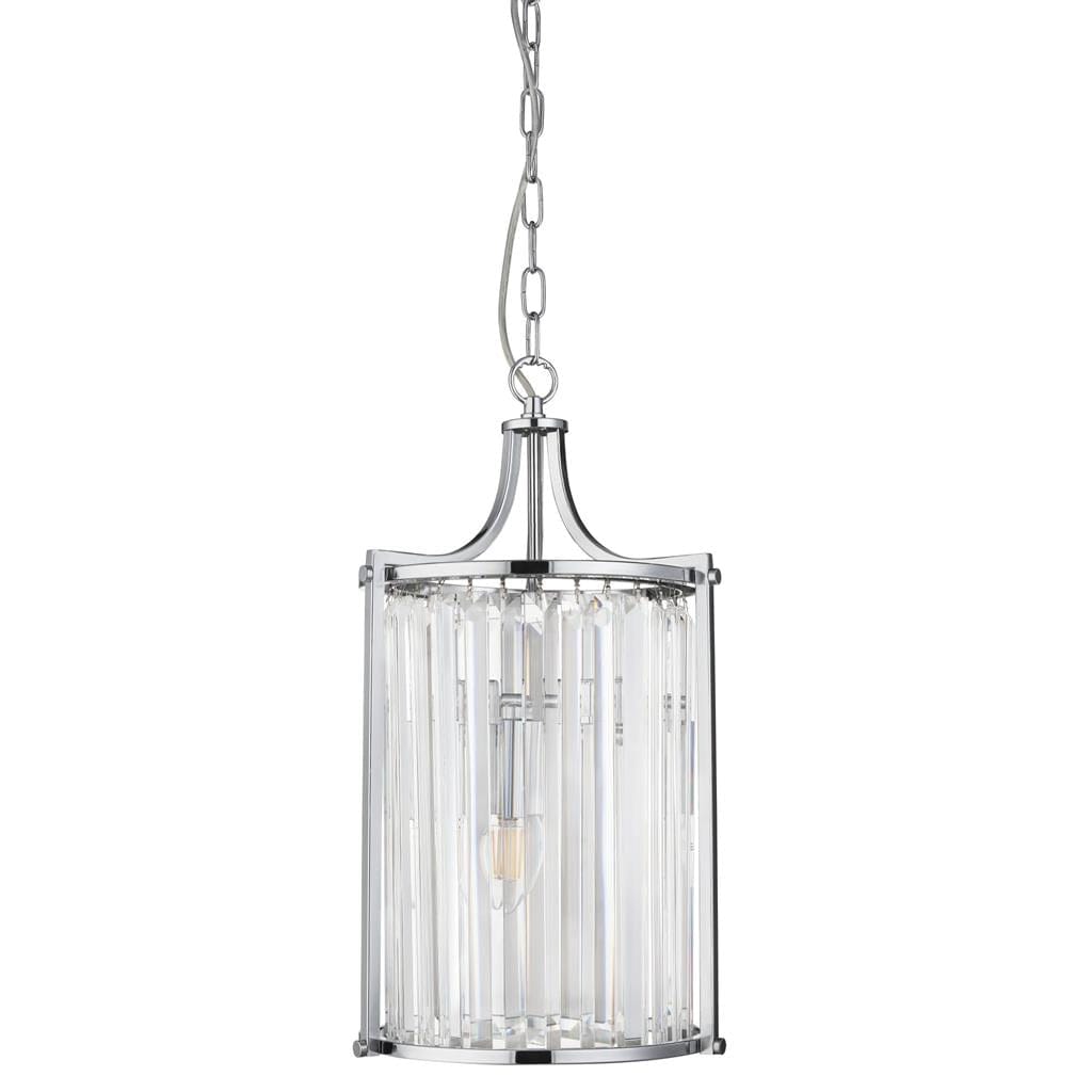 Searchlight Victoria  2Lt Pendant  - Chrome Metal & Clear Crystal 8092-2CC