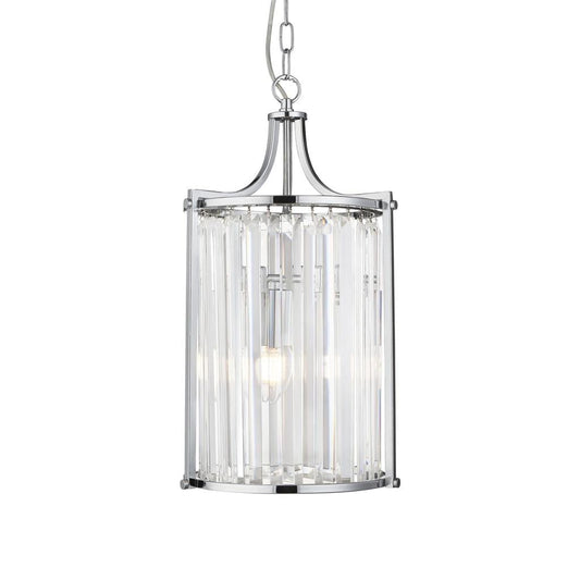 Searchlight Victoria  2Lt Pendant  - Chrome Metal & Clear Crystal 8092-2CC