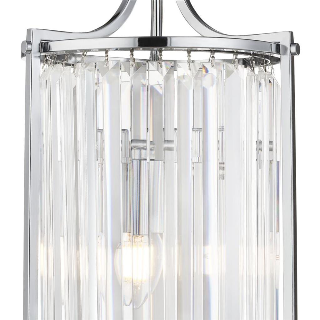 Searchlight Victoria  2Lt Pendant  - Chrome Metal & Clear Crystal 8092-2CC