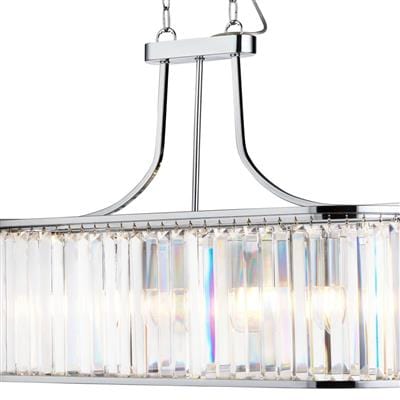 Searchlight Victoria  5Lt Pendant - Chrome Metal & Clear Crystal 8095-5CC