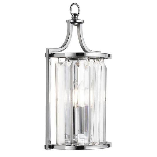 Searchlight Victoria  Wall Light  - Chrome Metal & Clear Crystal 8571CC