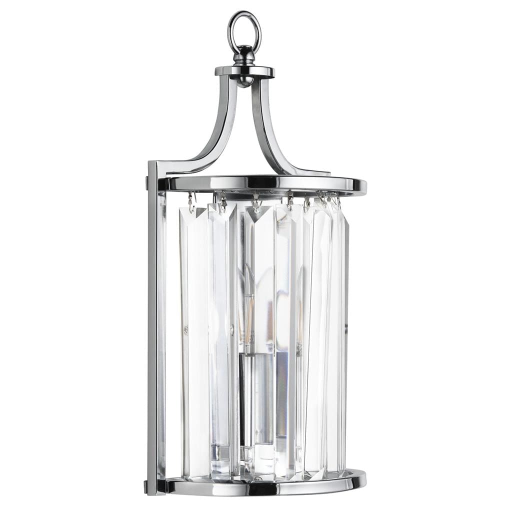 Searchlight Victoria  Wall Light  - Chrome Metal & Clear Crystal 8571CC