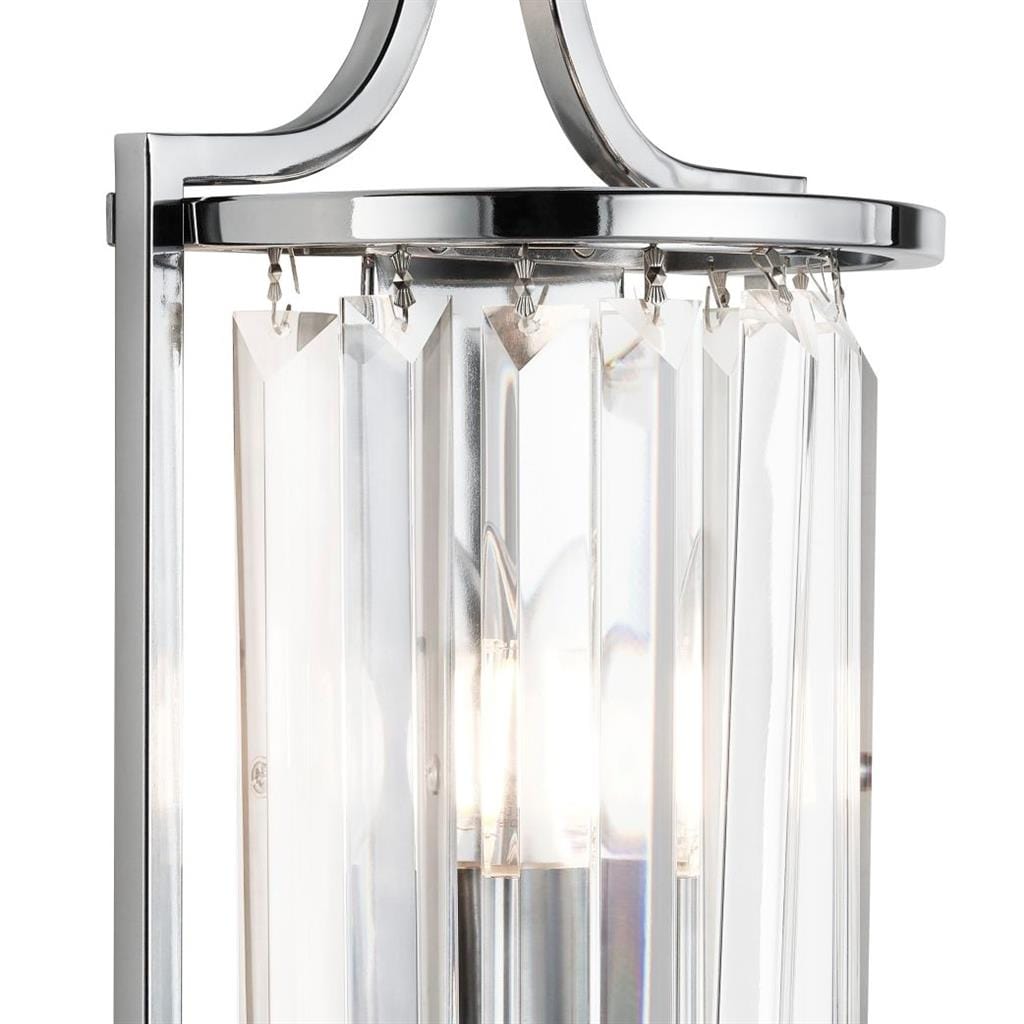 Searchlight Victoria  Wall Light  - Chrome Metal & Clear Crystal 8571CC