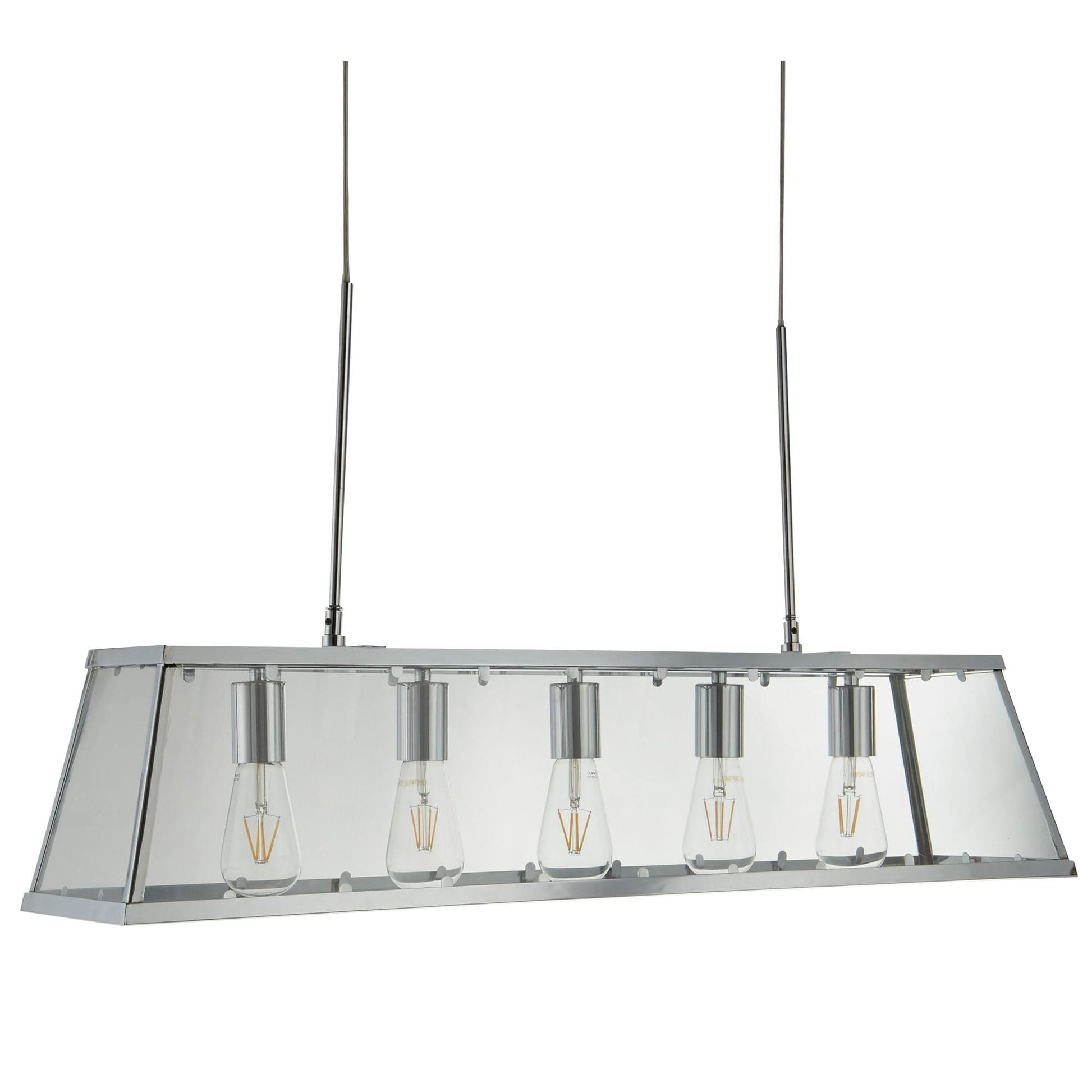 Searchlight Voyager 5Lt Bar Pendant - Chrome Metal & Glass 4614-5CC