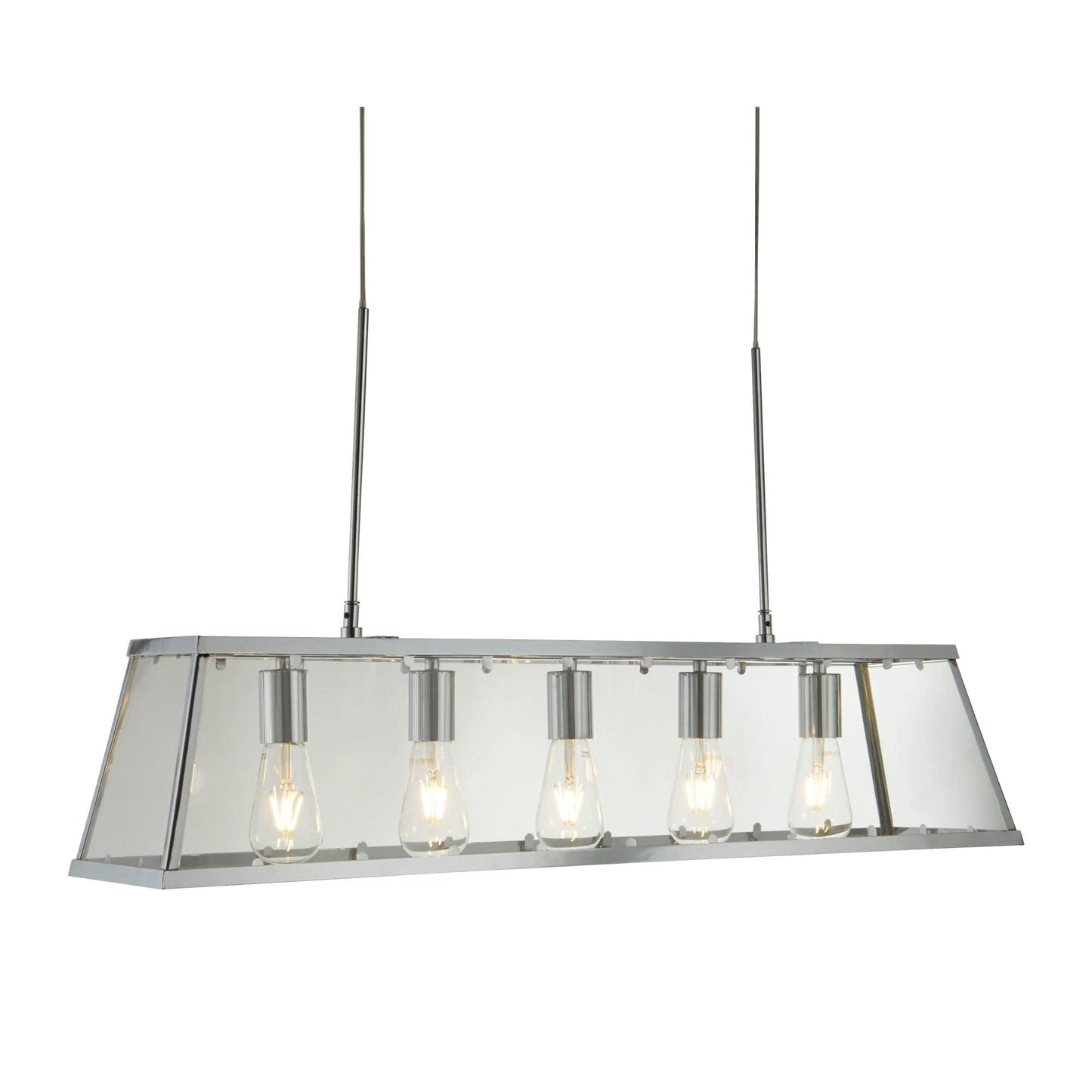 Searchlight Voyager 5Lt Bar Pendant - Chrome Metal & Glass 4614-5CC