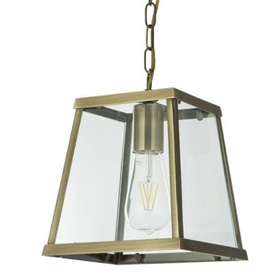 Searchlight Voyager Pendant - Antique Brass & Glass 4614AB