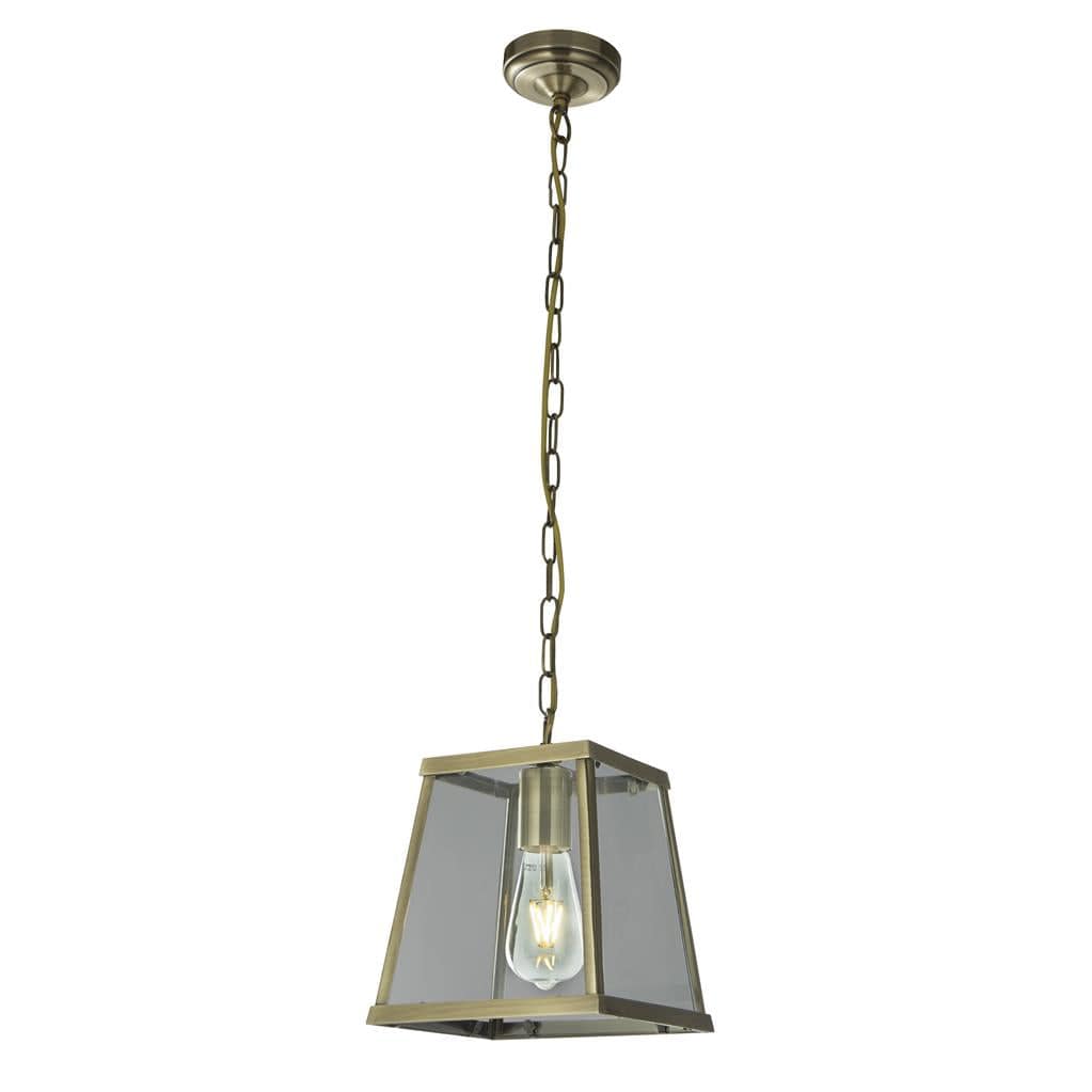 Searchlight Voyager Pendant - Antique Brass & Glass 4614AB