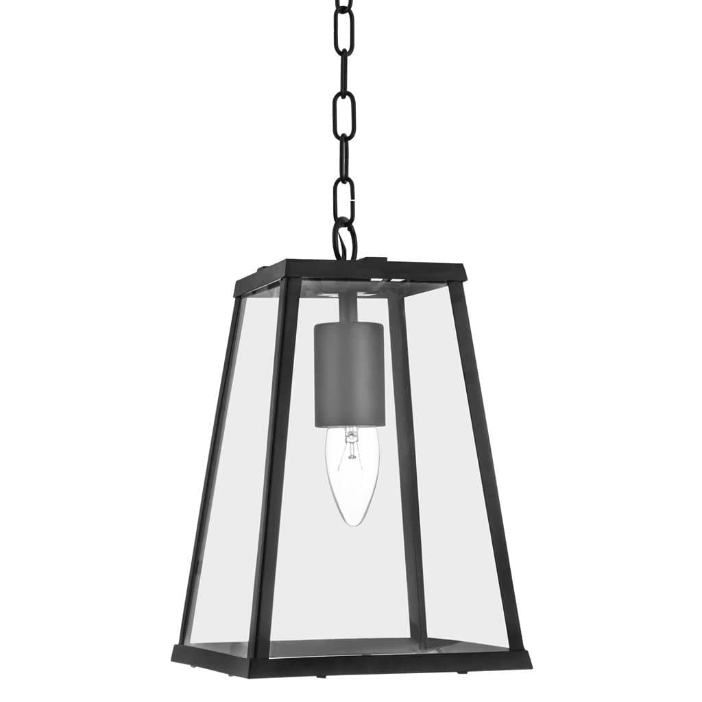 Searchlight Voyager Pendant  - Black Metal & Glass 4614BK