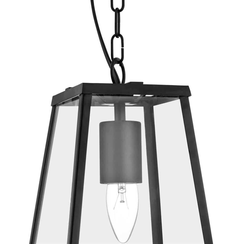 Searchlight Voyager Pendant  - Black Metal & Glass 4614BK