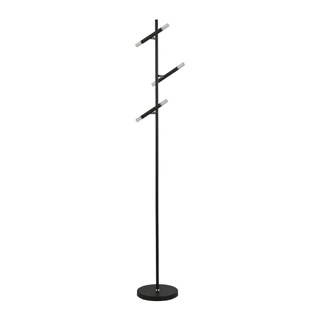 Searchlight Wands 3Lt LED Floor Lamp - Black Metal & Acrylic 4869BK