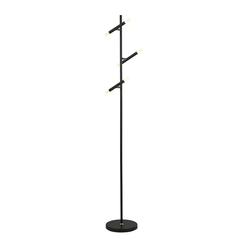 Searchlight Wands 3Lt LED Floor Lamp - Black Metal & Acrylic 4869BK