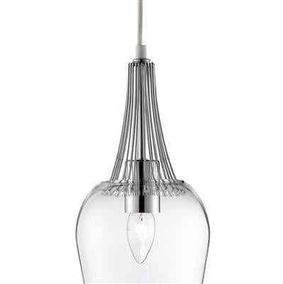 Searchlight Whisk Pendant - Chrome & Clear Glass 8911CC