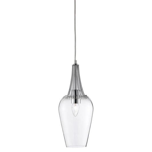 Searchlight Whisk Pendant - Chrome & Clear Glass 8911CC