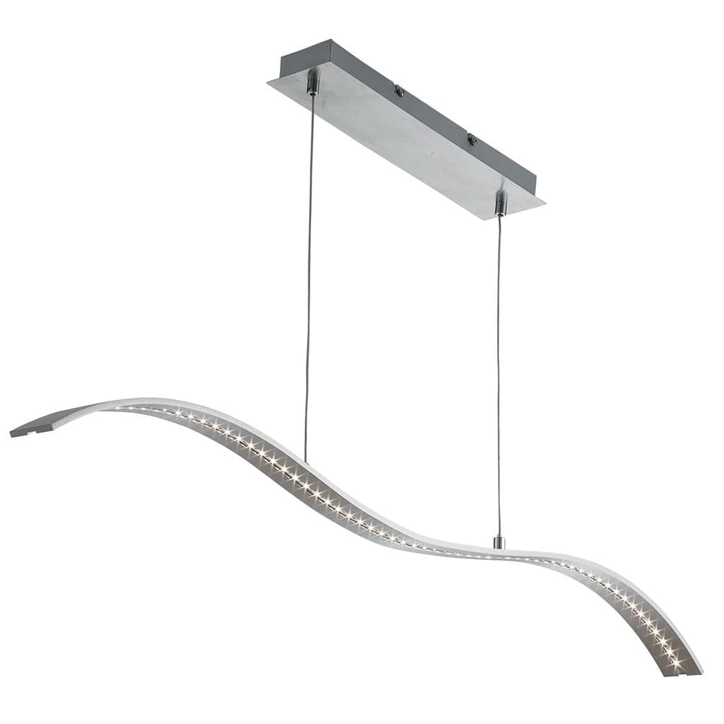 Searchlight Wing Bar Pendant - Satin Silver Metal 2076SS