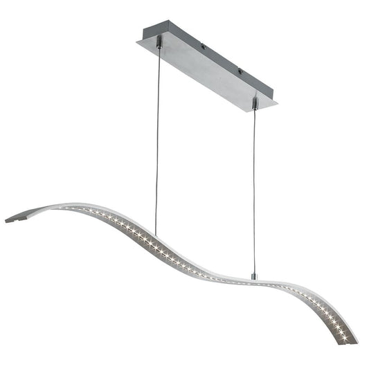 Searchlight Wing Bar Pendant - Satin Silver Metal 2076SS