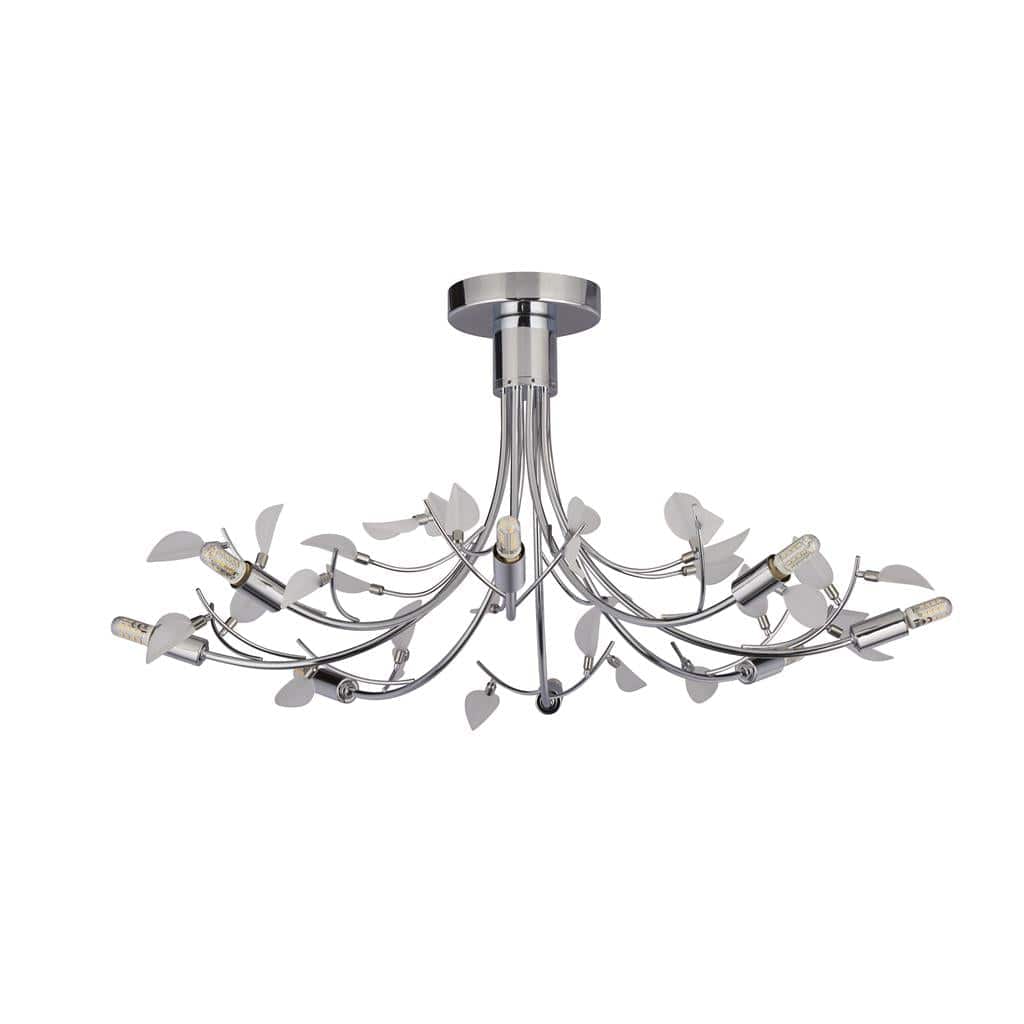 Searchlight Wisteria 8Lt Ceiling Semi-Flush -Chrome & Acid Glass 81510-10WH