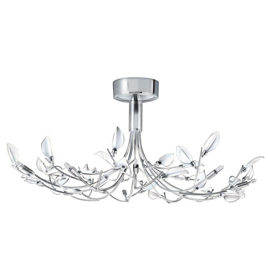 Searchlight Wisteria 8Lt Ceiling Semi-Flush -Chrome & Acid Glass 81510-10WH