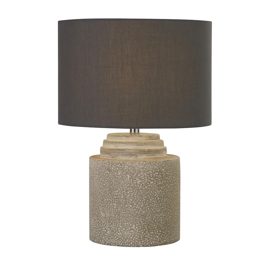 Searchlight Zara Table Lamp - Cement Base & Fabric Shade 9260GY